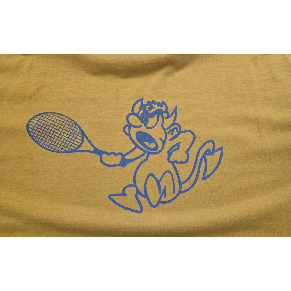 Vintage‎ Rare Blue Devil Tennis Graphic T-shirt Men's XXL Yellow Salvador Shirt